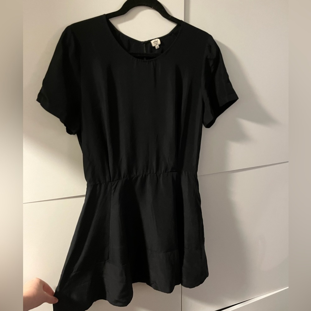 Aritzia Wilfred silk black mini dress